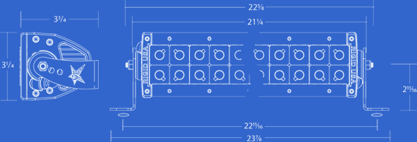 Dimensions of 20 inch E Series Light Bar